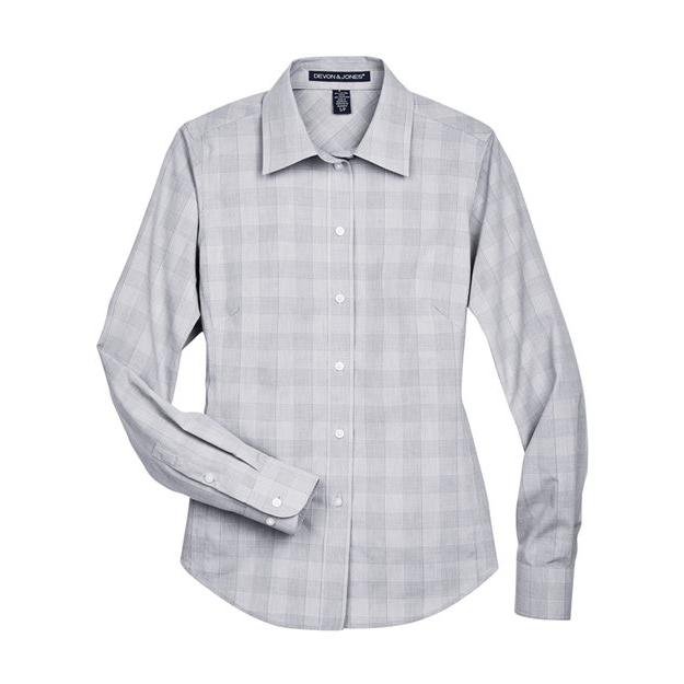 Devon & Jones Women' Crown Collection® Glen Plaid Woven Dress Shirt