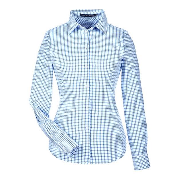 Devon & Jones Women's CrownLux Performance® Micro Windowpane Woven Dress Shirt