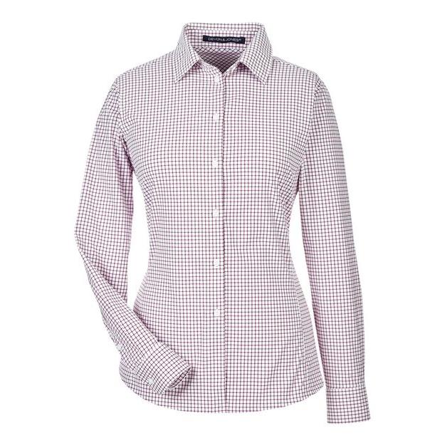 Devon & Jones Women's CrownLux Performance® Micro Windowpane Woven Dress Shirt