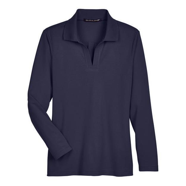 Devon & Jones Women's CrownLux Performance® Plaited Long Sleeve Polo