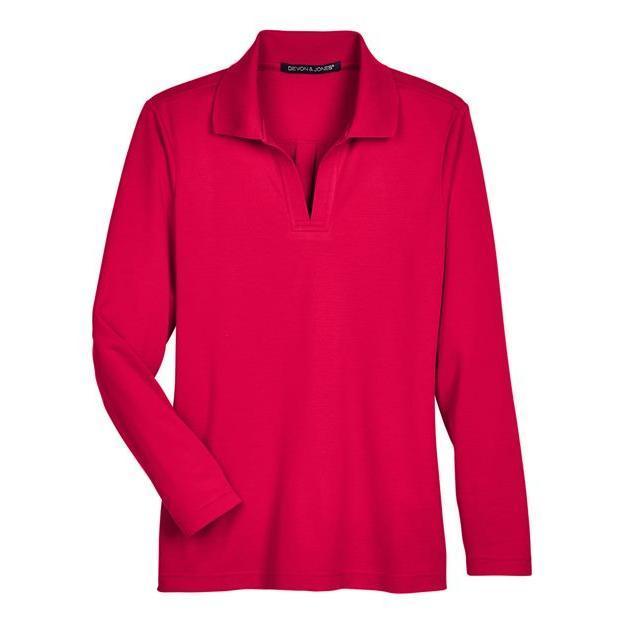 Devon & Jones Women's CrownLux Performance® Plaited Long Sleeve Polo