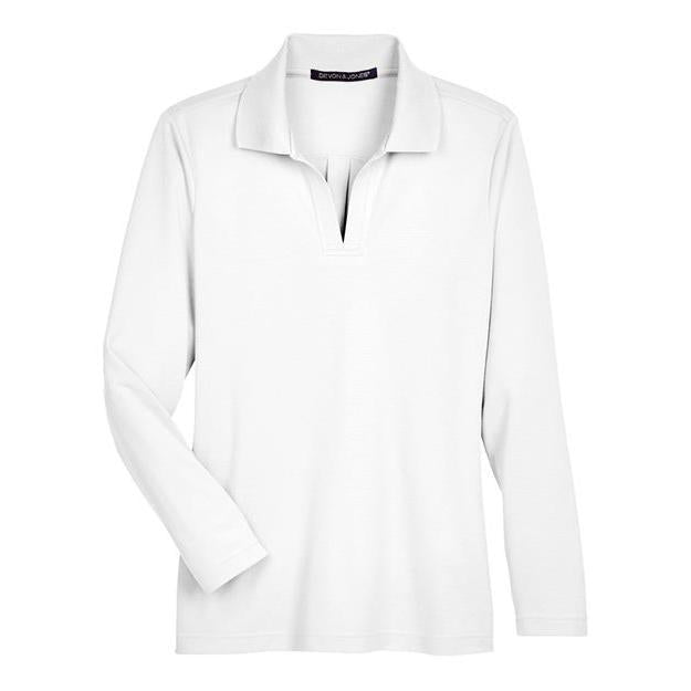 Devon & Jones Women's CrownLux Performance® Plaited Long Sleeve Polo