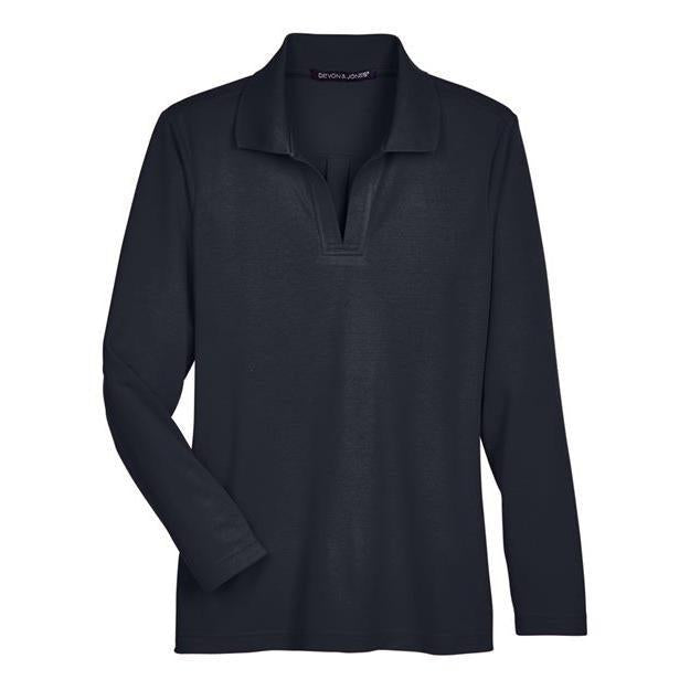 Devon & Jones Women's CrownLux Performance® Plaited Long Sleeve Polo
