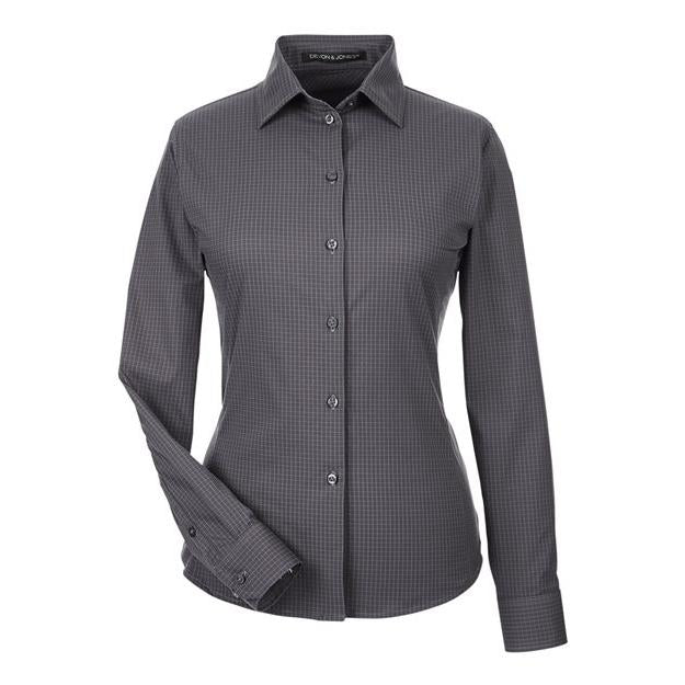 Devon & Jones Women's CrownLux Performance® Tonal Mini Check Woven Dress Shirt