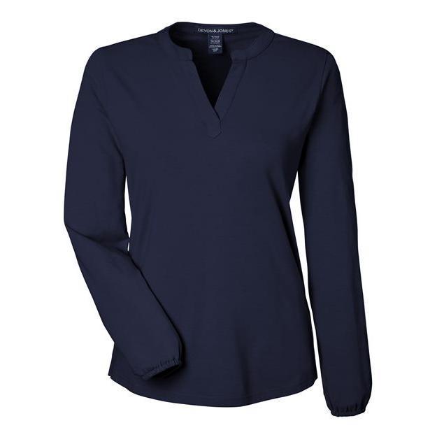 Devon & Jones Women's Raleigh Half-Placket Knit Top