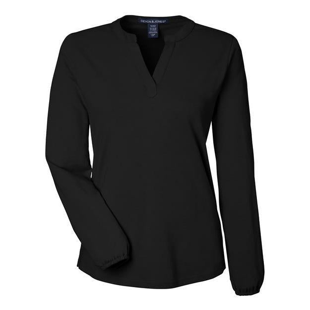 Devon & Jones Women's Raleigh Half-Placket Knit Top