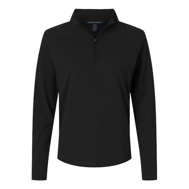Devon & Jones Women's Seaton Pebble Textured Quarter-Zip Pullover