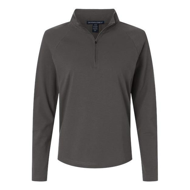 Devon & Jones Women's Seaton Pebble Textured Quarter-Zip Pullover