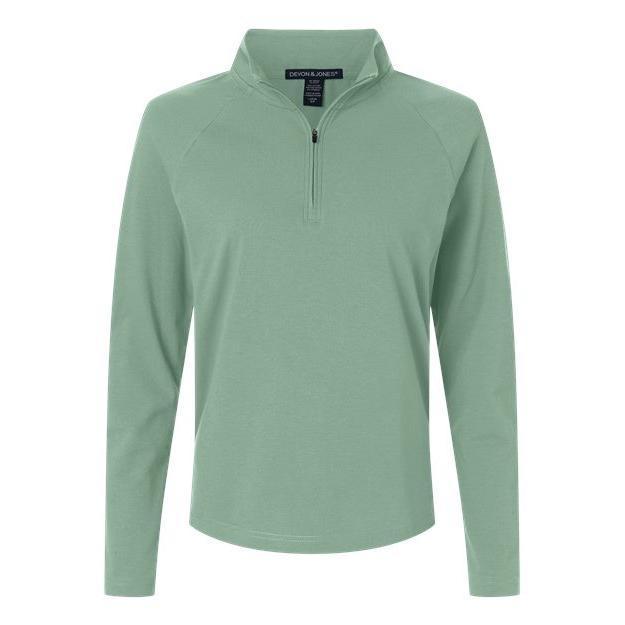 Devon & Jones Women's Seaton Pebble Textured Quarter-Zip Pullover