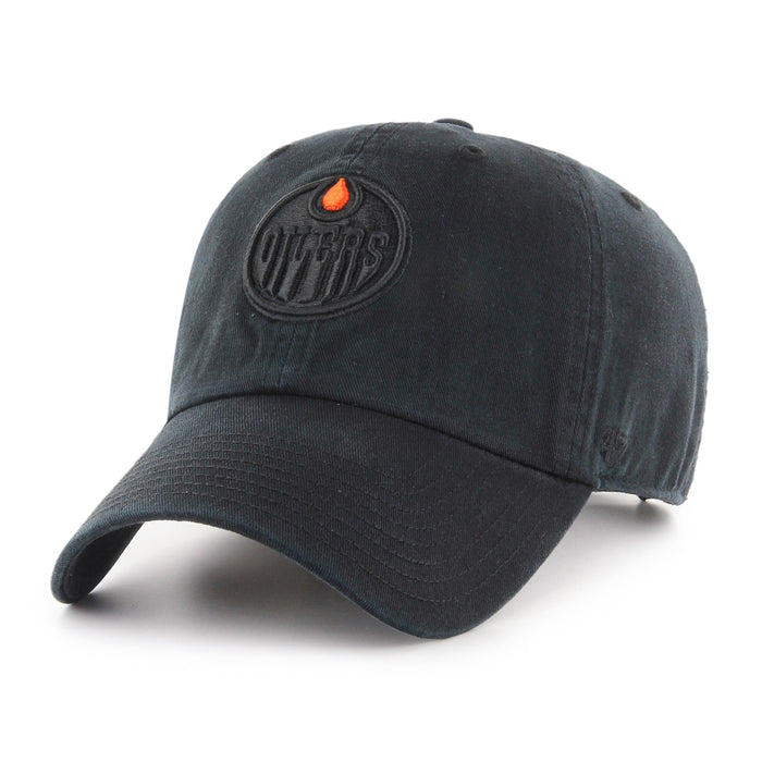Edmonton Oilers '47 Clean Up Cap - Black on Black