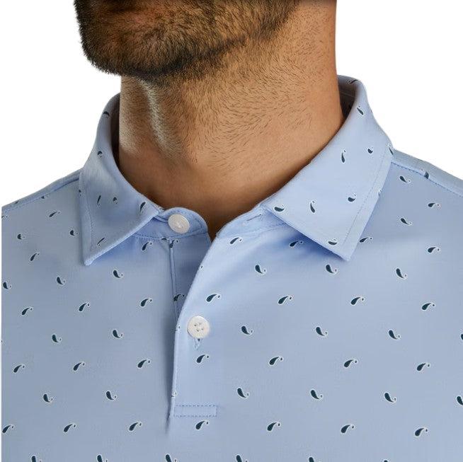 FootJoy Paisley Print Lisle Self Collar Mens Polo