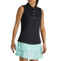 FootJoy Solid Lisle Sleeveless Golf Polo - Women