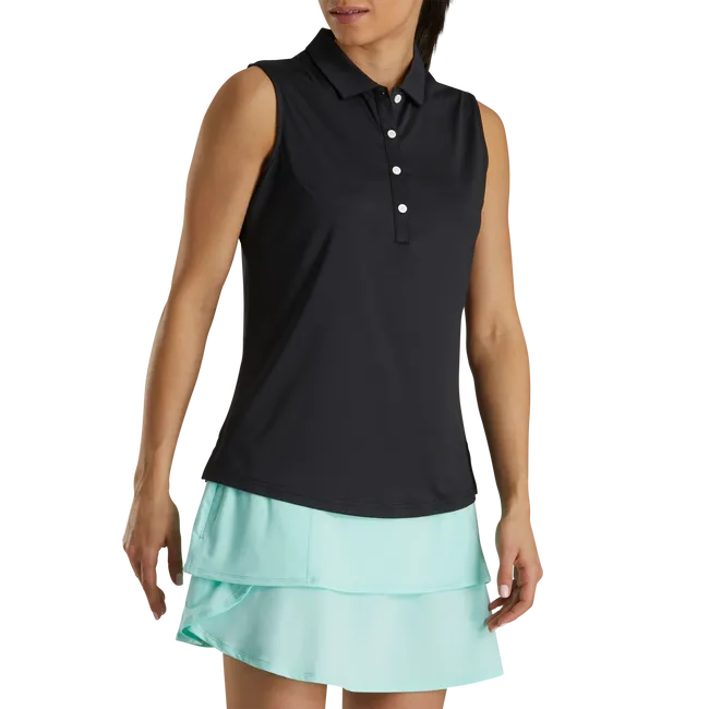 FootJoy Solid Lisle Sleeveless Golf Polo - Women