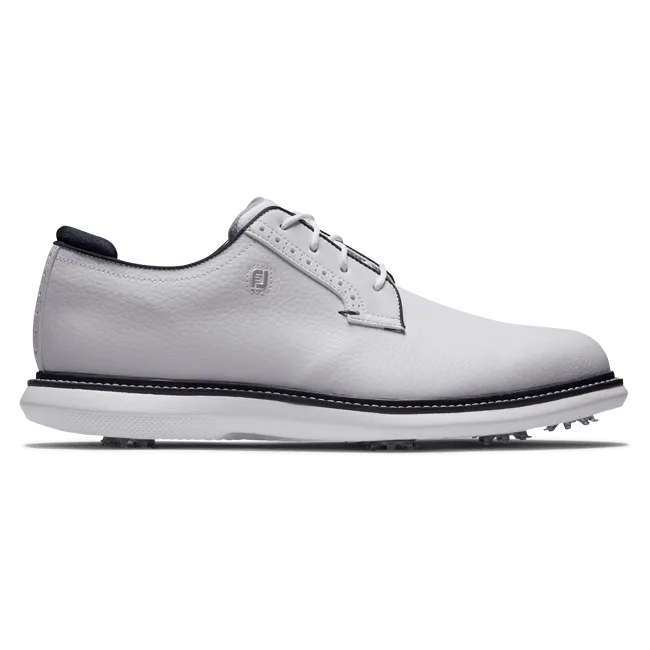 FootJoy Traditions Blucher Golf Shoe White/White/Navy - OPEN BOX SIZE 12