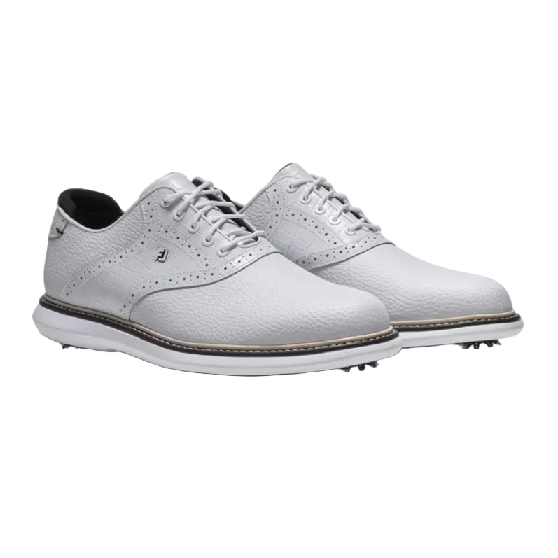 FootJoy Traditions Saddle Golf Shoe - White/White