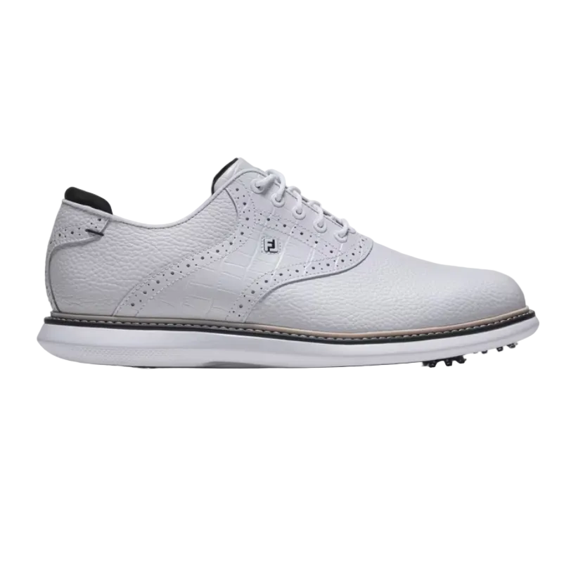 FootJoy Traditions Saddle Golf Shoe - White/White