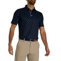 Footjoy Golf Bag Print Lisle Self Collar Polo - Mens