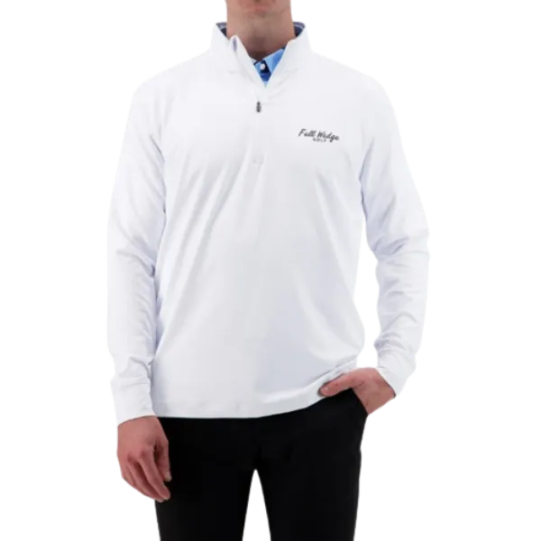 Full Wedge Golf - White Q-Zip - Mens