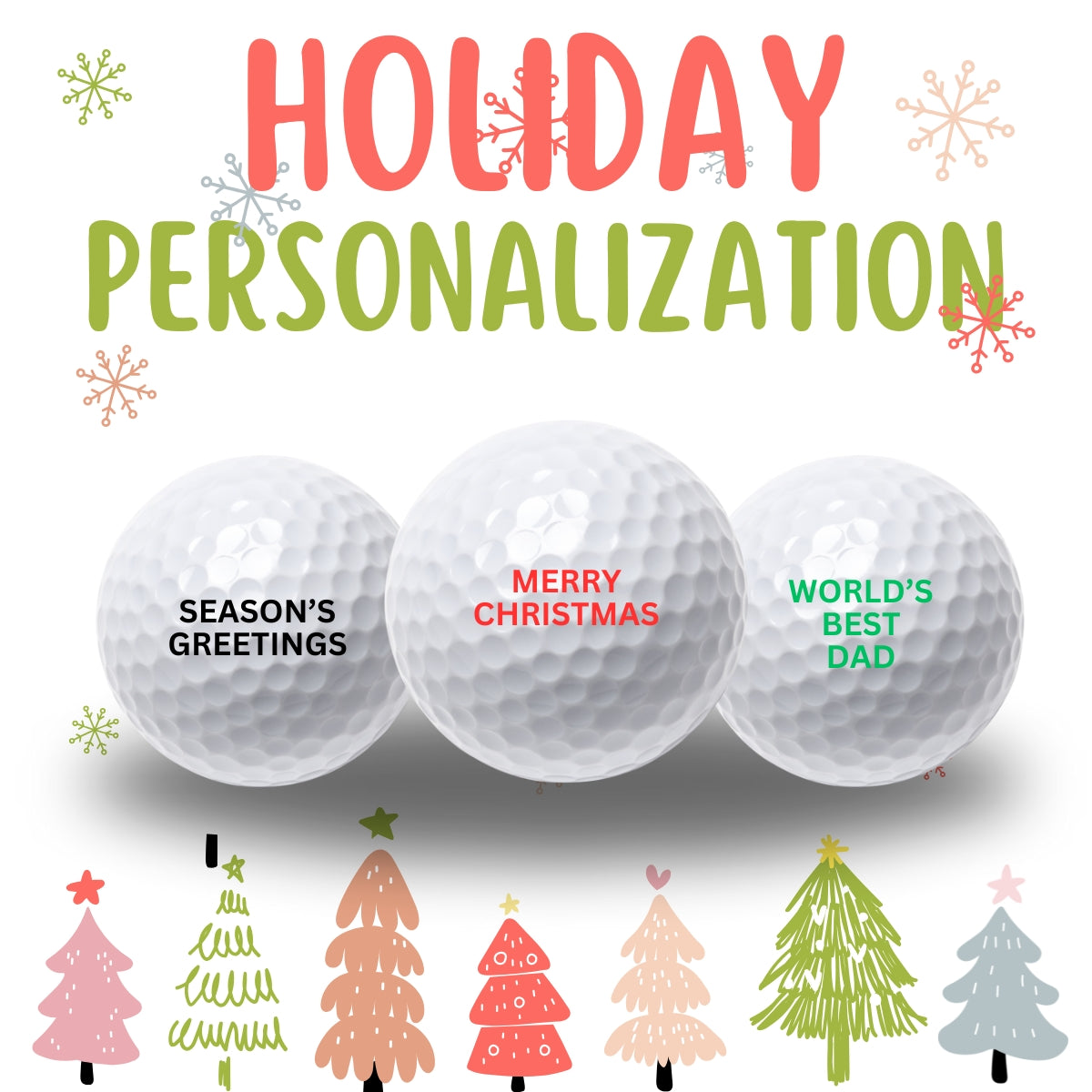 Holiday Golf Ball Personalization - Order today for delivery before X-Mas