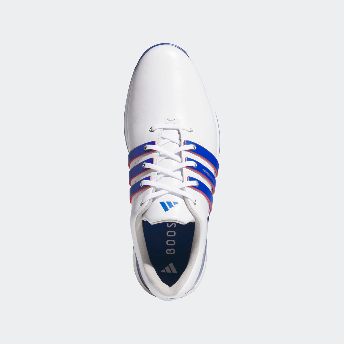 Adidas Tour360 24 Golf Shoes - Cloud White / Team Royal Blue / Better Scarlet