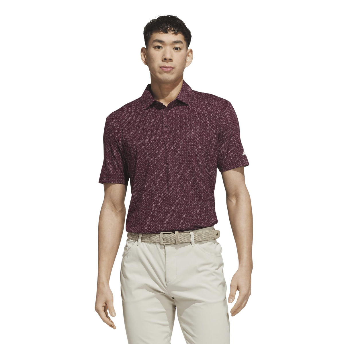 Adidas Ultimate365 Mesh Tango Print Climacool Polo Shirt - Maroon / Frozen Purple