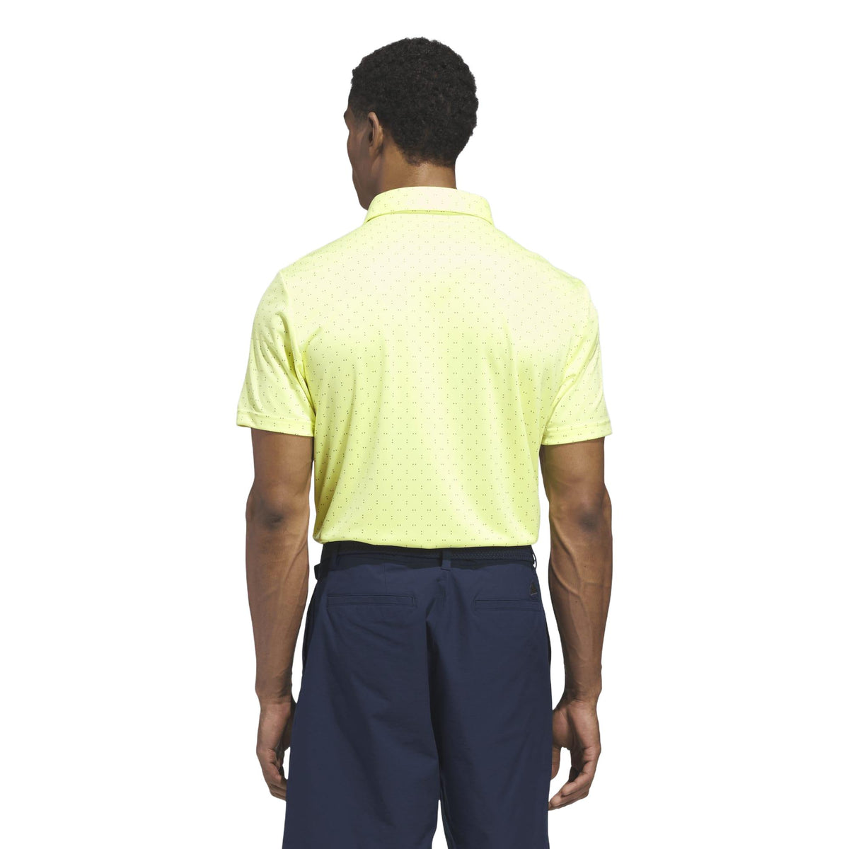Adidas Performance Textured Print Polo Shirt - Frozen Lemon / Dual Indigo