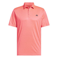 Adidas Performance Textured Print Polo Shirt - Solar Turbo / Collegiate Navy