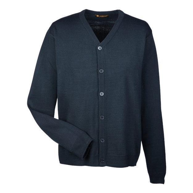 Harriton Men's Pilbloc™ V-Neck Button Cardigan Sweater