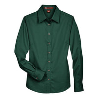 Harriton Women's Easy Blend™ Long Sleeve Twill Dress Shirt with Stain-Release