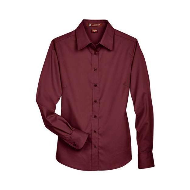 Harriton Women's Easy Blend™ Long Sleeve Twill Dress Shirt with Stain-Release