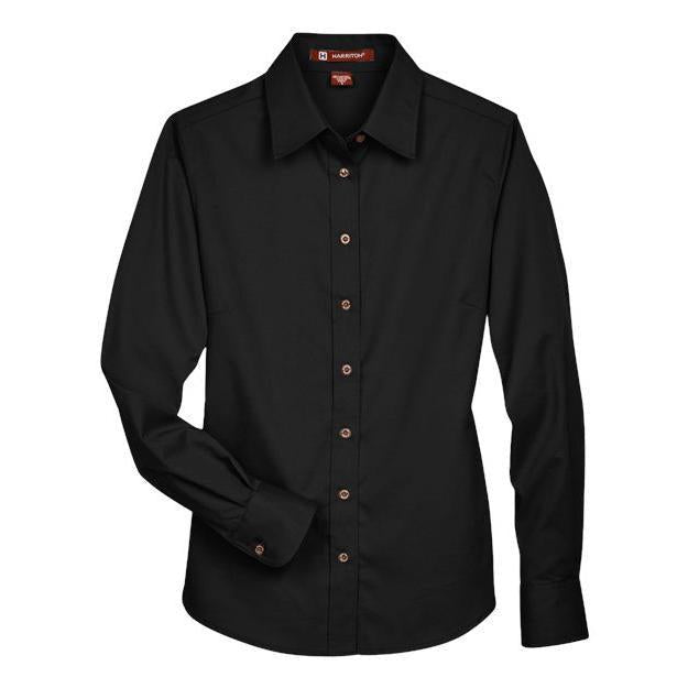Harriton Women's Easy Blend™ Long Sleeve Twill Dress Shirt with Stain-Release