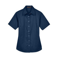 Harriton Women's Easy Blend™ Short Sleeve Twill Dress Shirt with Stain-Release