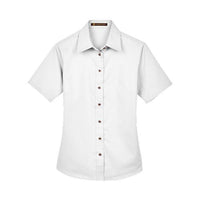 Harriton Women's Easy Blend™ Short Sleeve Twill Dress Shirt with Stain-Release