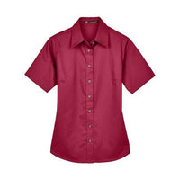 Harriton Women's Easy Blend™ Short Sleeve Twill Dress Shirt with Stain-Release