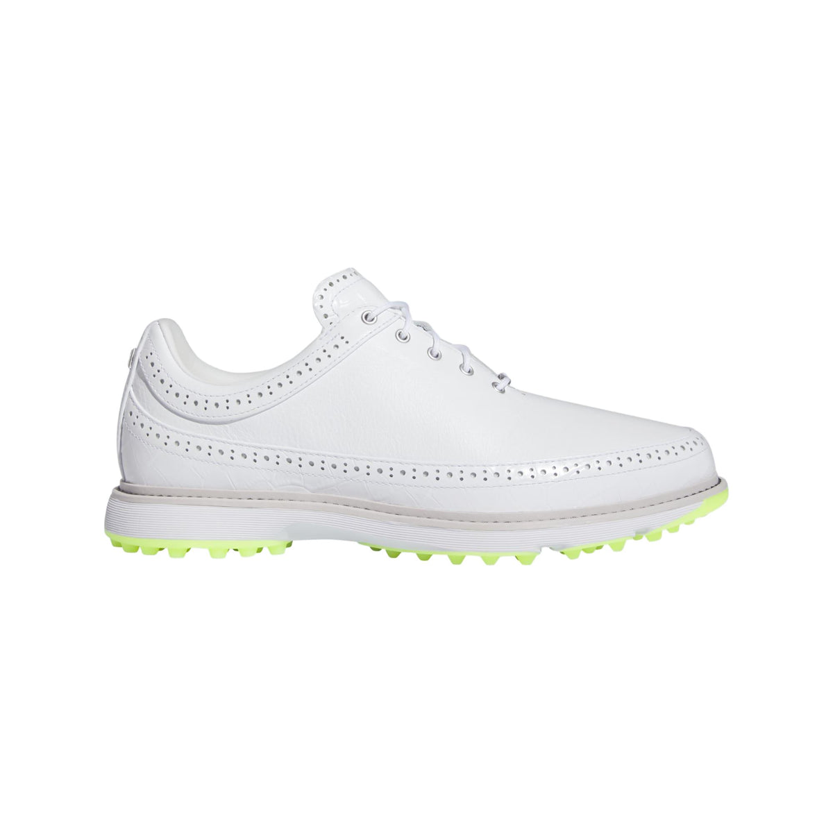 Adidas MC80 Spikeless Golf Shoes - Cloud White / Matte Silver / Lucid Lemon
