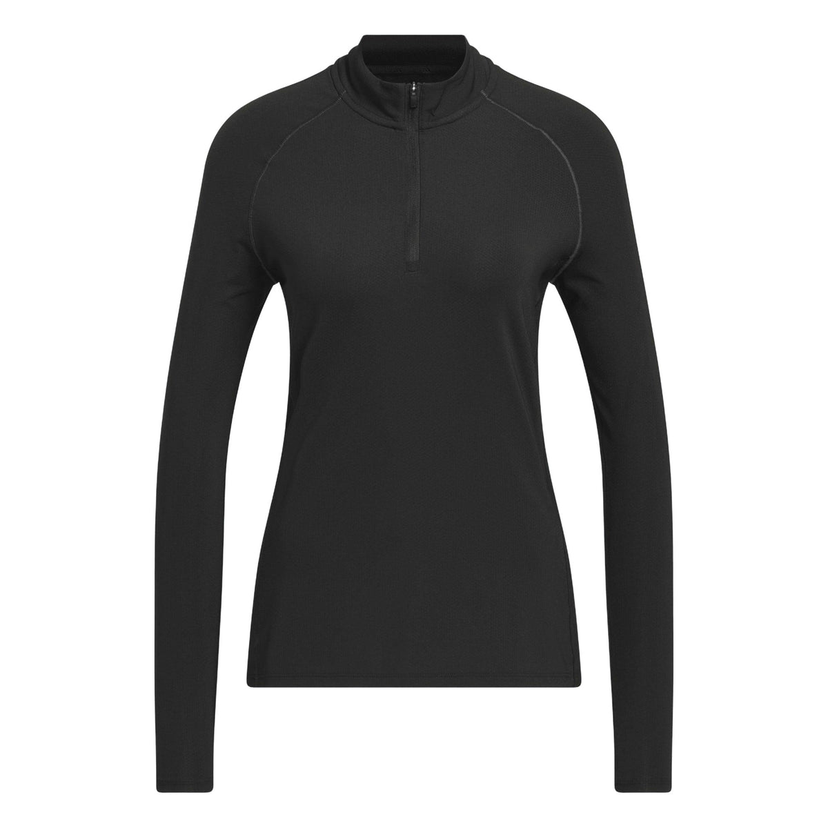 Adidas Ultimate365 Solid Quarter-Zip Mock Polo Shirt - Black