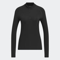 Adidas Ultimate365 Solid Quarter-Zip Mock Polo Shirt - Black