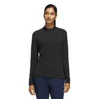 Adidas Ultimate365 Solid Quarter-Zip Mock Polo Shirt - Black