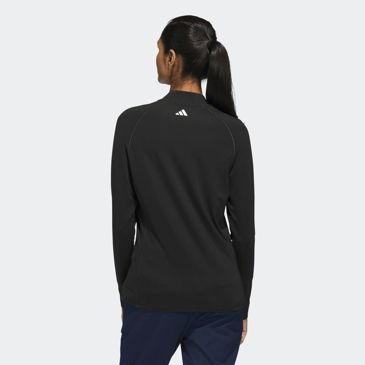 Adidas Ultimate365 Solid Quarter-Zip Mock Polo Shirt - Black