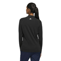 Adidas Ultimate365 Solid Quarter-Zip Mock Polo Shirt - Black