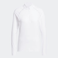 Adidas Ultimate365 Solid Quarter-Zip Mock Polo Shirt - White (IM7871)