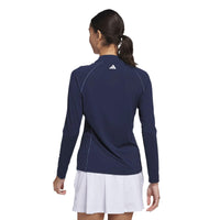 Adidas Ultimate365 Solid Quarter-Zip Mock Polo Shirt - Collegiate Navy