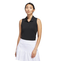 Adidas Ultimate365 Solid Sleeveless Polo Shirt - Black