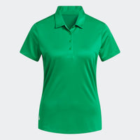 Adidas Women's Solid Performance Short Sleeve Polo Shirt - Green