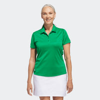 Adidas Women's Solid Performance Short Sleeve Polo Shirt - Green