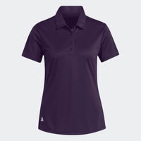 Adidas Women's Solid Performance Short Sleeve Polo Shirt - Purple