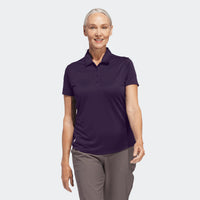 Adidas Women's Solid Performance Short Sleeve Polo Shirt - Purple