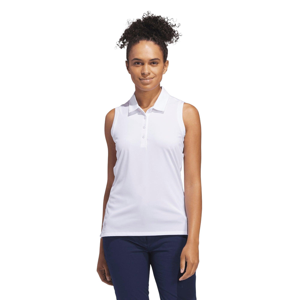 Adidas Ultimate365 Solid Sleeveless Polo Shirt - White