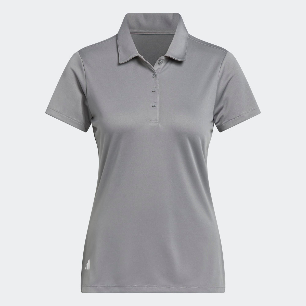 Adidas Women's Solid Performance Short Sleeve Polo Shirt - Grey Three