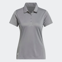 Adidas Women's Solid Performance Short Sleeve Polo Shirt - Grey Three